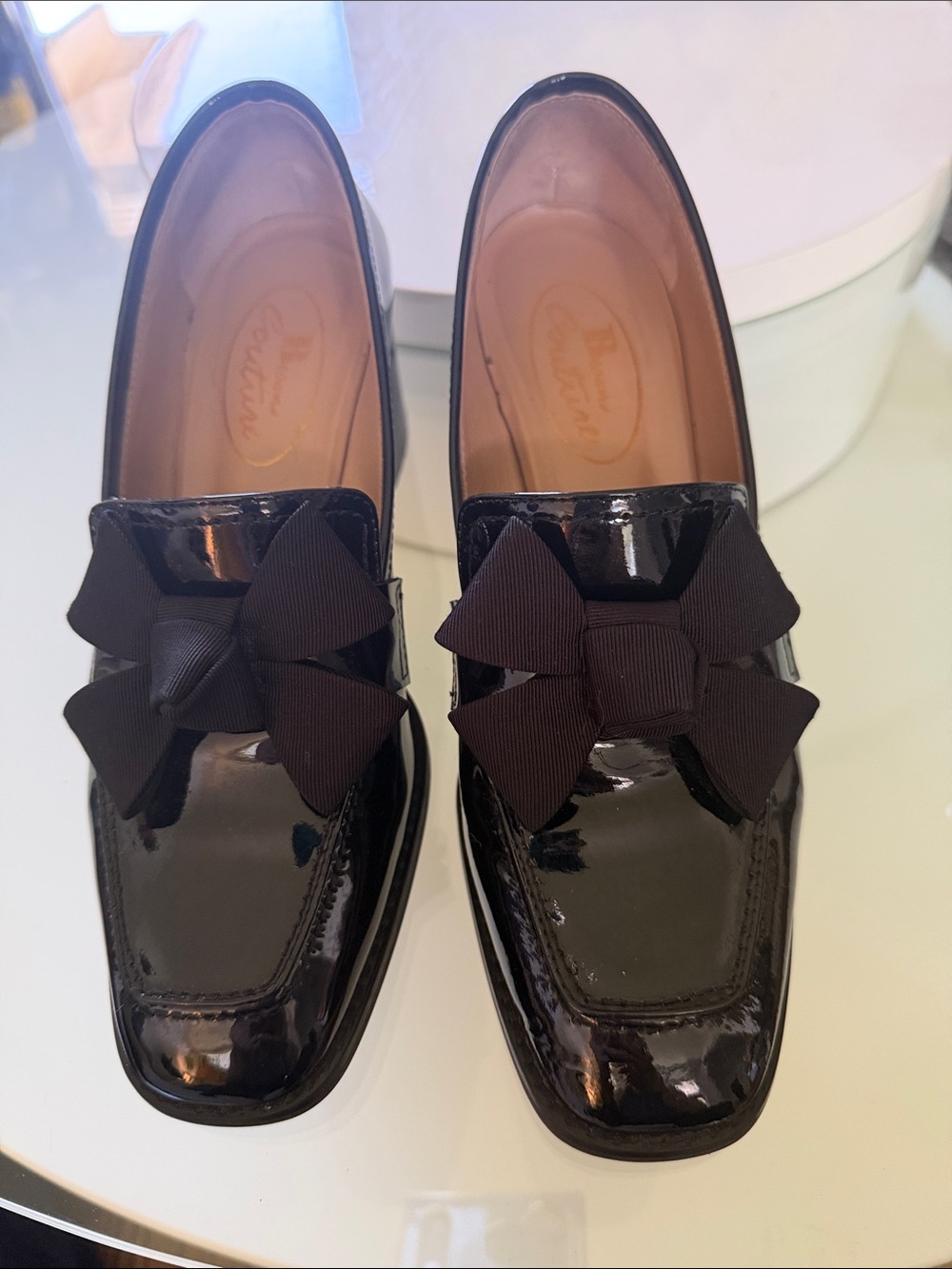 Black Patent Bow Loafers from Browns size 38 in great shape